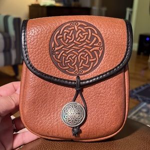 Celtic Circle Leather Belt Pouch